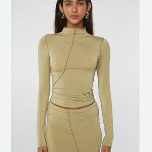 NWT The Line By K Zane Long-Sleeve Top Khaki